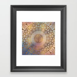 Gentle Pastel and Gold  Choku Rei Symbol in Mandala Framed Art Print