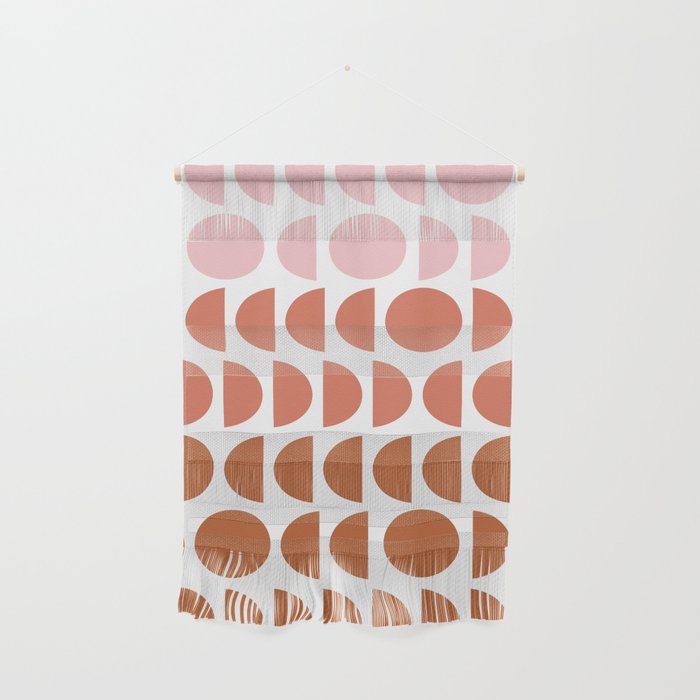 Terracotta and Blush Shapes Wall Hanging