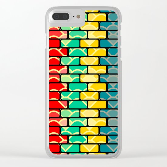 Colorful bricks Clear iPhone Case