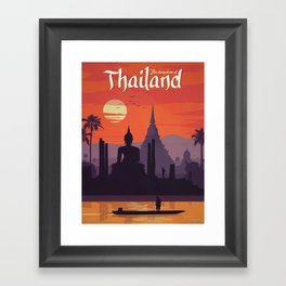 Vintage Travel Poster - Kingdom of Thailand Framed Art Print