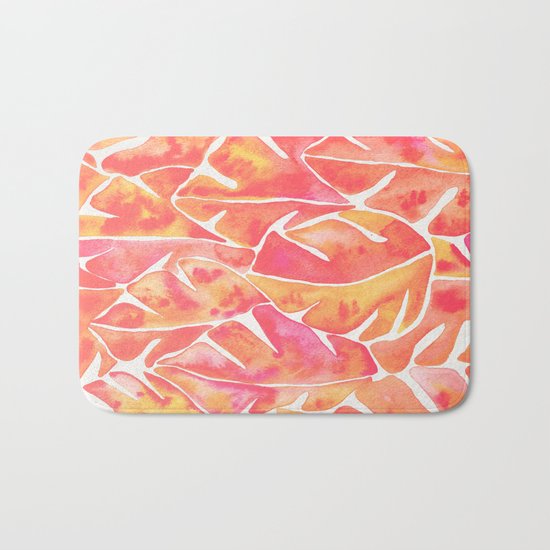 Split Leaf Philodendron – Melon Palette Bath Mat