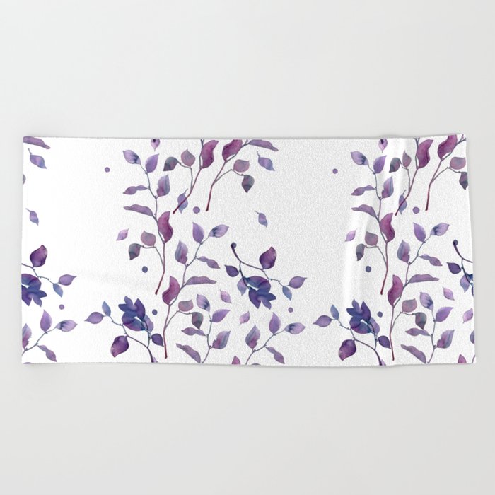 Violet Rosestems Beach Towel