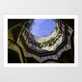 Looking up at the Sky with the Trees Growing on one of the Domes at the Qutb Shahi Tombs in Hyderabad, India Art Print | Hyderabad, Beautiful, Exotic, India, Wanderlust, South, Asia, History, Culture, Shahi 