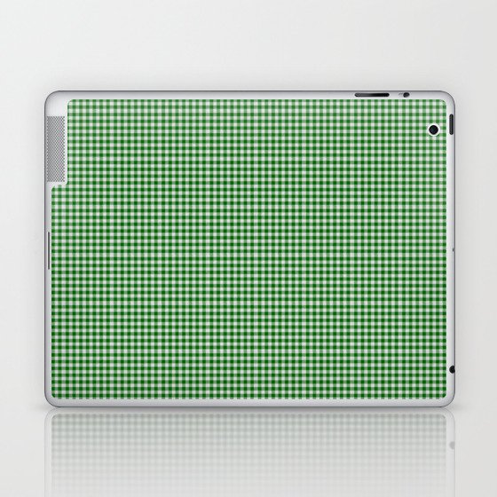 Dark Green Gingham Laptop & iPad Skin