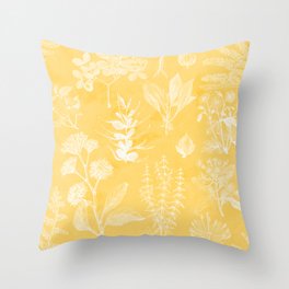 Baby Breath Yellow Floral Throw Pillow