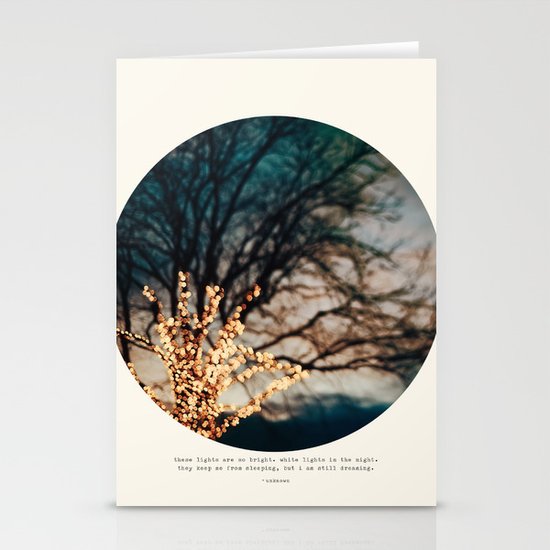 White Lights Stationery Cards
