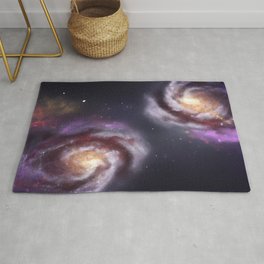 Two galaxies colliding Area & Throw Rug