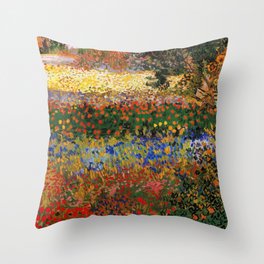 Garden in Bloom, Arles, Vincent van Gogh Throw Pillow