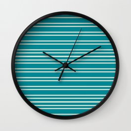 Mod Stripe Wall Clock | Farmhouse, Turquoise, Aqua, Cool, Teal, Christmas, Graphicdesign, Mugs, Mod, Midcentury 