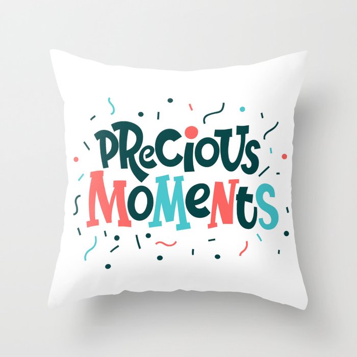 Precious Moments Bright Lettering Throw Pillow By Wewhitelist