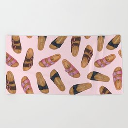 Birkenstock Sandals Pattern Pink | Birk's Pattern | Shoes Pattern Beach Towel
