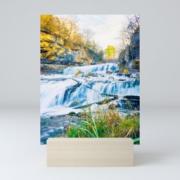 The Colorful Waterfall | Long Exposure Photography #2 Mini Art Print