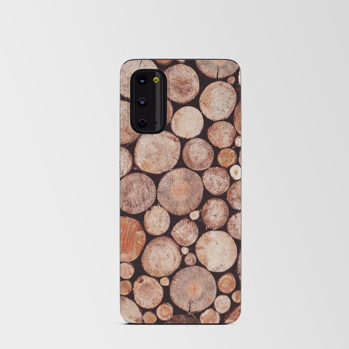 Stacked Round Logs x Hygge Scandi Rustic Cabin Android Card Case