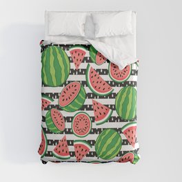 Fresh Summer Watermelon Slices Print Duvet Cover