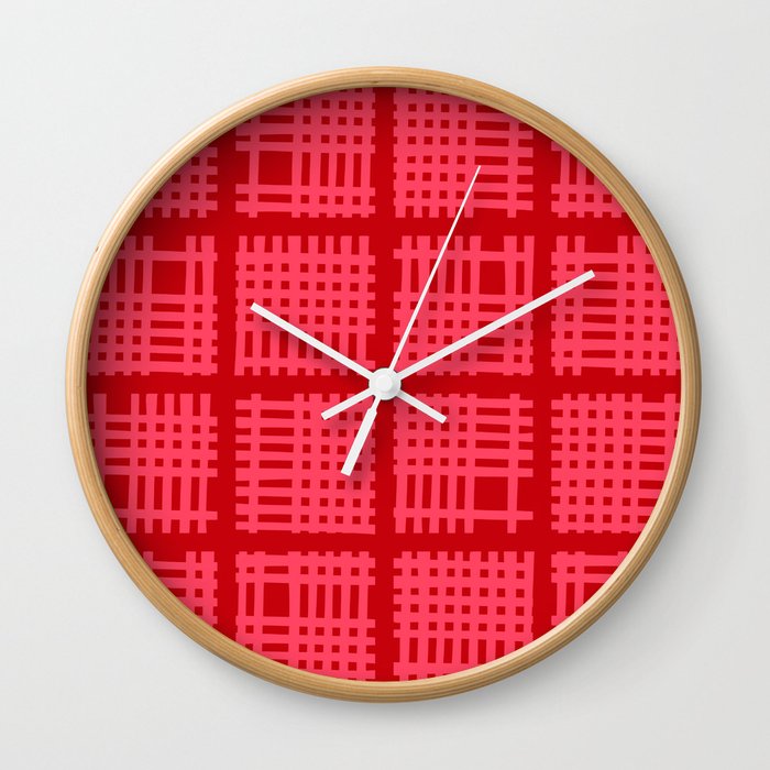 Cross Hatch Patches Pattern Pattern 579 Wall Clock