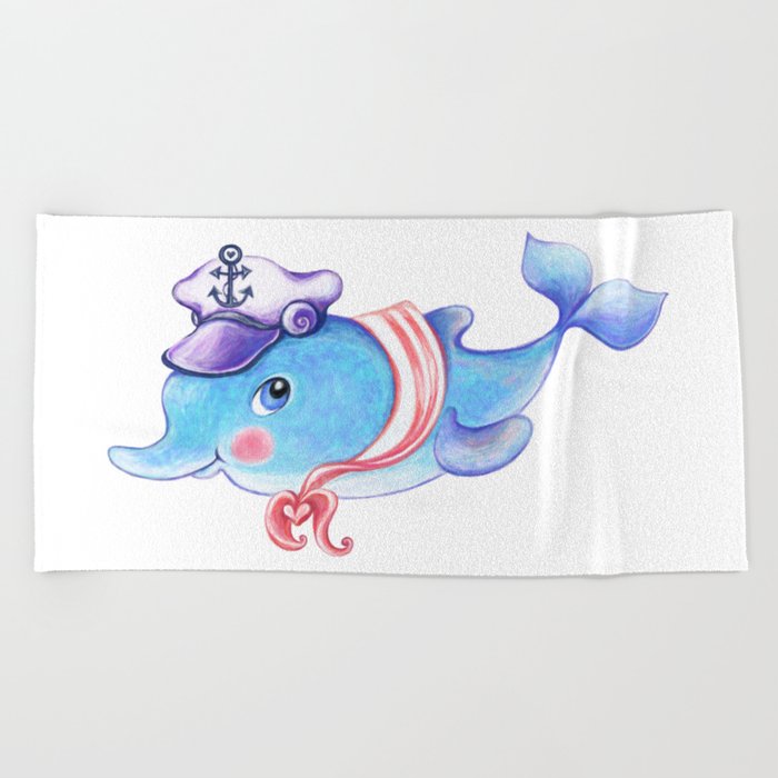 Cute Dolphin Baby Beach Towel