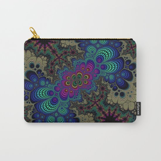Peacock Fractal Carry-All Pouch