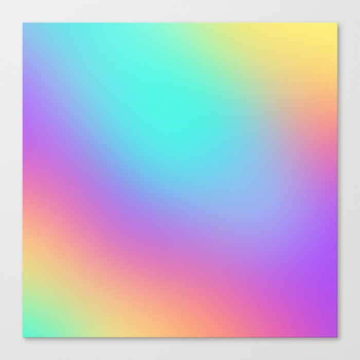 Bright Pastel Rainbow Gradient Canvas Print