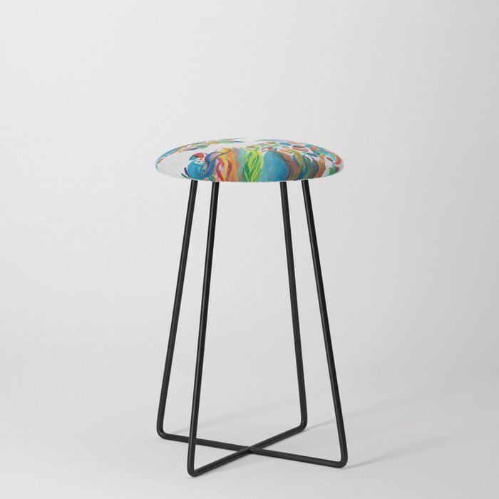 Eagle Series - Purple Dot Pattern Counter Stool