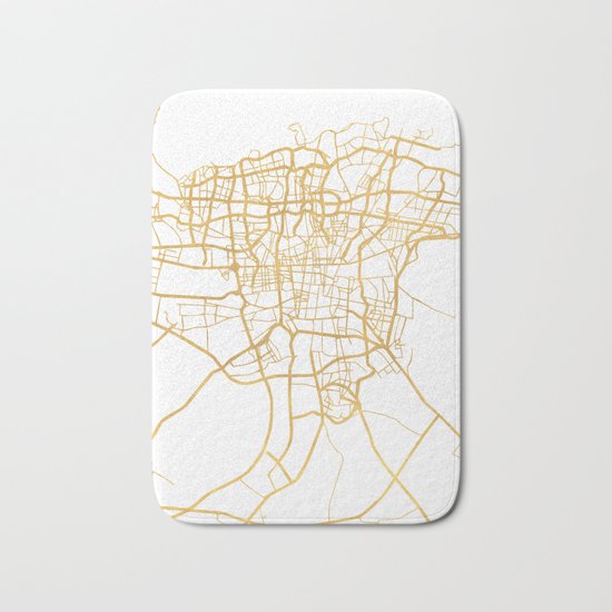 TEHRAN IRAN CITY STREET MAP ART Bath Mat