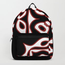 Velma Backpack | White, Black, Red, Drawing, Mandala, Digital 