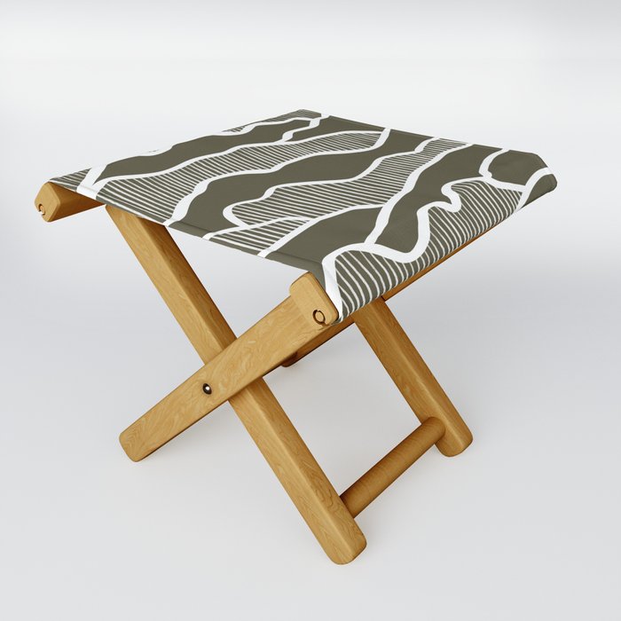 Abstract mountains line 20 Folding Stool
