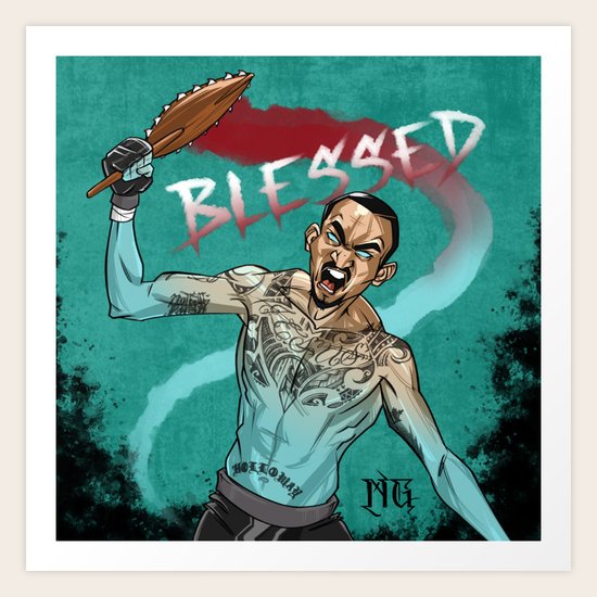 Ufc Max Holloway Blessed Warrior Art Print By Artofnickg Society6