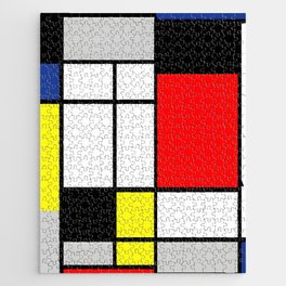 Piet Mondrian (Dutch, 1872-1944) - Title: COMPOSITION WITH YELLOW, BLUE, BLACK, RED AND GRAY - Date: 1921 - Style: De Stijl (Neoplasticism), Abstract, Geometric Abstraction - Oil on canvas - Digitally Enhanced Version (2000 dpi) - Jigsaw Puzzle