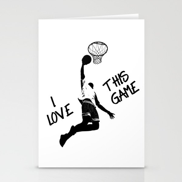 Basketball Saying I love this Game Hoop Dunk Sport Stationery Cards