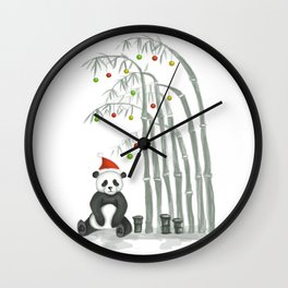 Christmas Panda Wall Clock