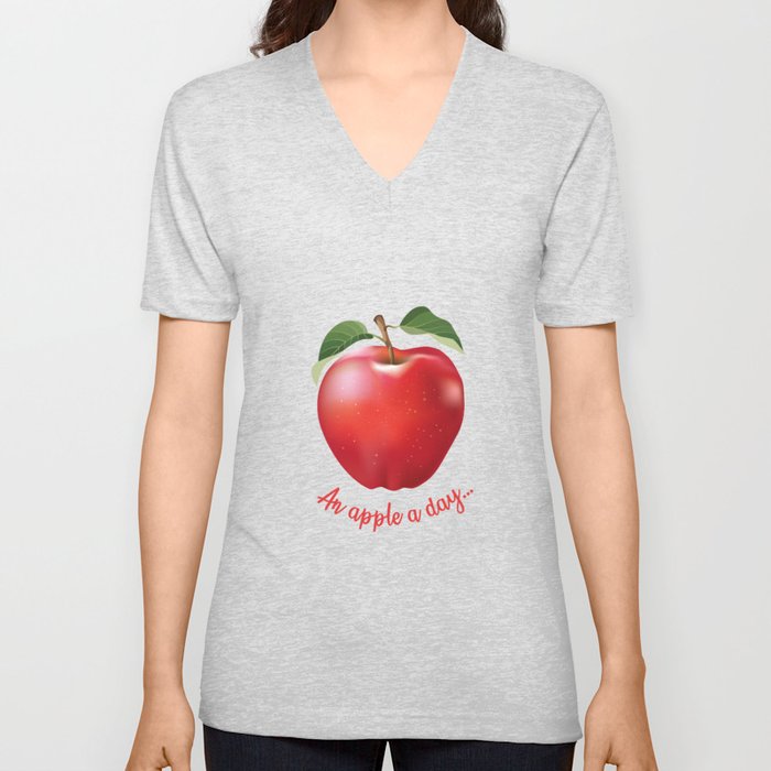 An Apple A Day Keeps The Doctor Away V Neck T Shirt