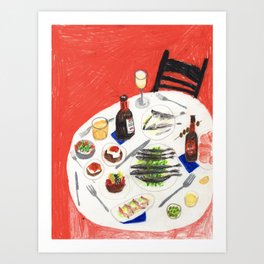 That January spent with Sardines, Pintxos, and Pan de Tomate Art Print