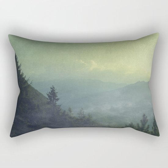 Mist over valley - view of Valmalenco / Italy Rectangular Pillow