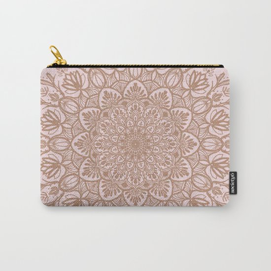 BEIGE GOLD GLITTER MANDALA Carry-All Pouch