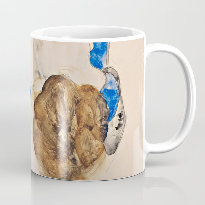 Egon Schiele "Nude with Blue Stockings, Bending Forward" Coffee Mug