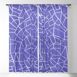 Cubismo in blue and white Sheer Curtain