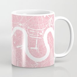 London, UK, City Map - Pink Coffee Mug