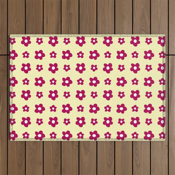 soft Flower 8- pink and yellow Outdoor Rug