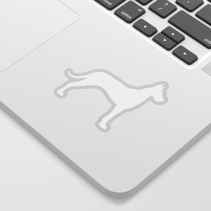 White Great Dane Silhouette Sticker