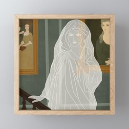 The Grey Ghost on the stairs Framed Mini Art Print