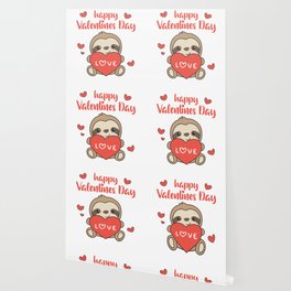 Sloth For Valentine's Day Cute Animals With Hearts Wallpaper