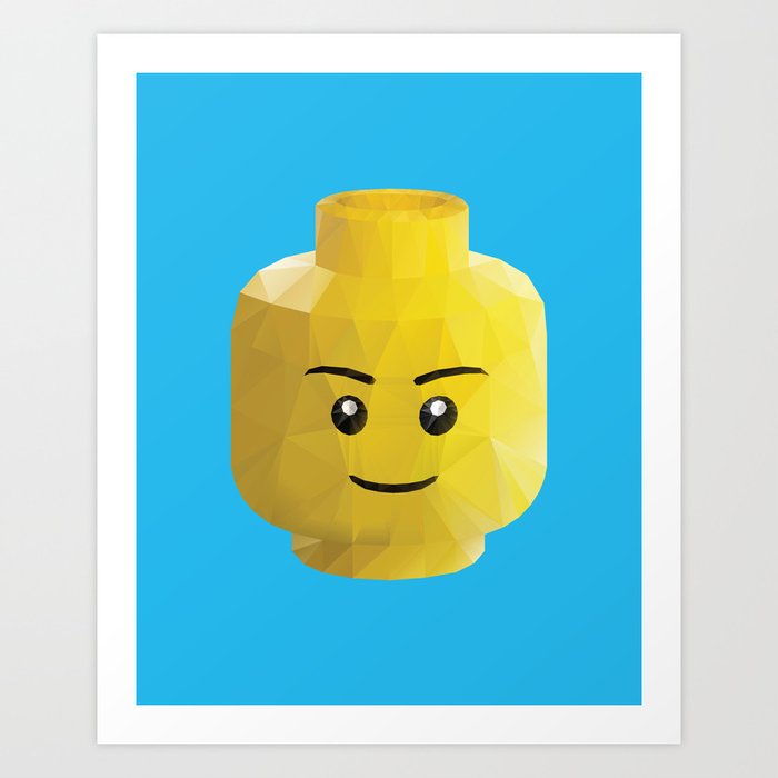 Yellow Legohead Polygon Art Art Print