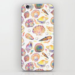 Fantasy Sea Shells -white iPhone Skin