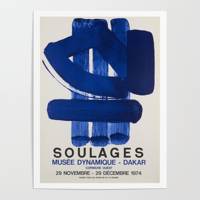 Musee Dynamique-Dakar by Pierre Soulages, 1974 Poster