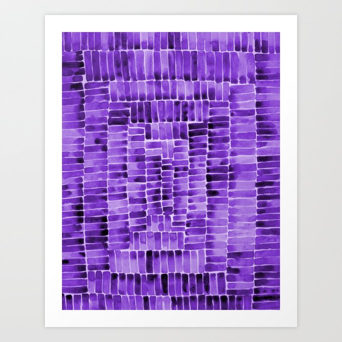 Watercolor abstract rectangles - purple Art Print