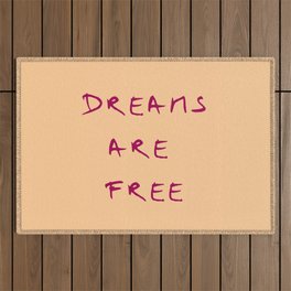 Dreams are free 7- orange and purple Outdoor Rug