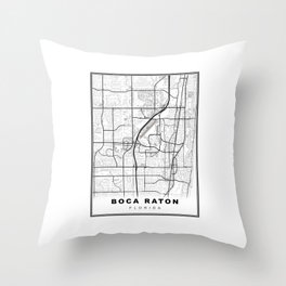 Boca Raton Map Throw Pillow