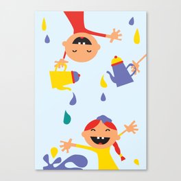 Kids pouring happiness Canvas Print