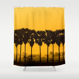 Yellow Palm Trees Shower Curtain