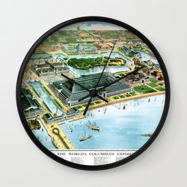 Chicago-Illinois-1893 vintage pictorial map Wall Clock